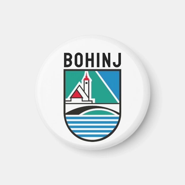 Imán Escudo de armas de Bohinj, Eslovenia (Frente)