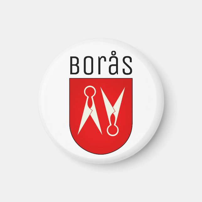 Imán Escudo de armas de Borås, Suecia (Frente)