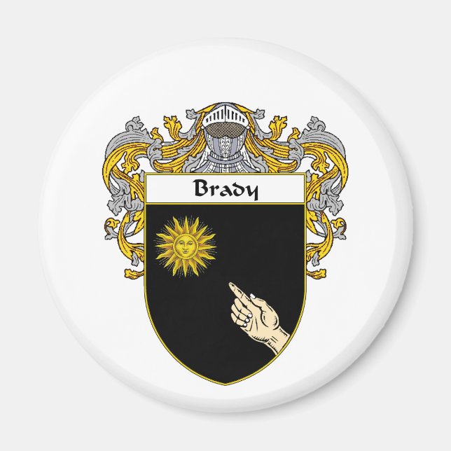 Imán Escudo de armas de Brady (Mantled) (Frente)