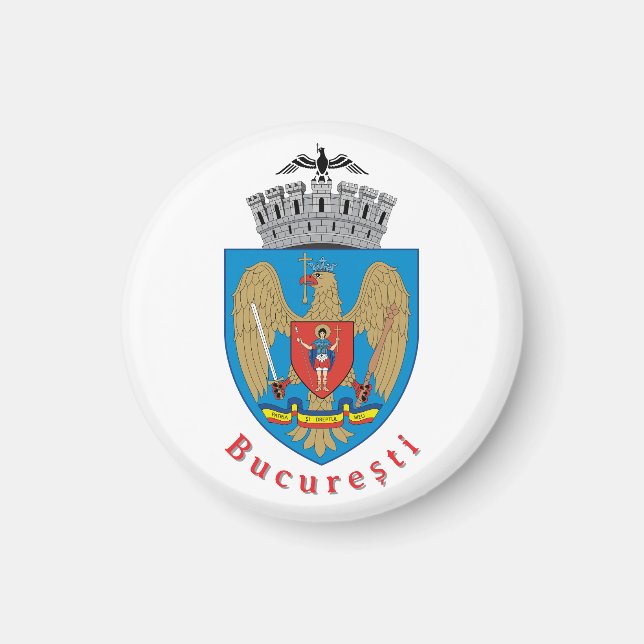 Imán Escudo de Armas de Bucarest, Rumania (Frente)