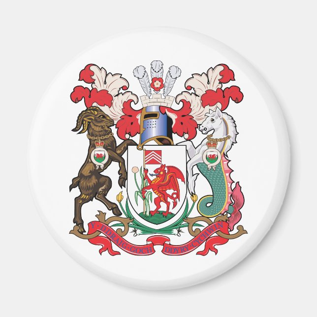 Imán Escudo de armas de Cardiff (Frente)