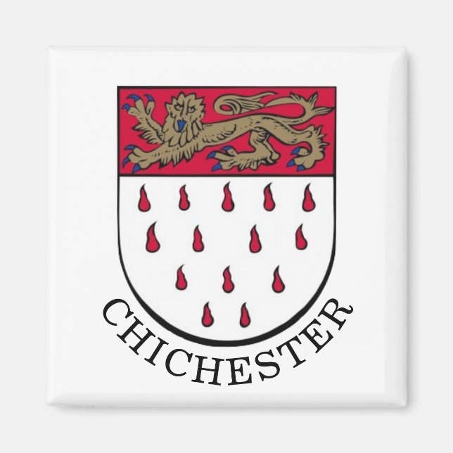 Imán Escudo de armas de Chichester, West Sussex (Inglat (Frente)