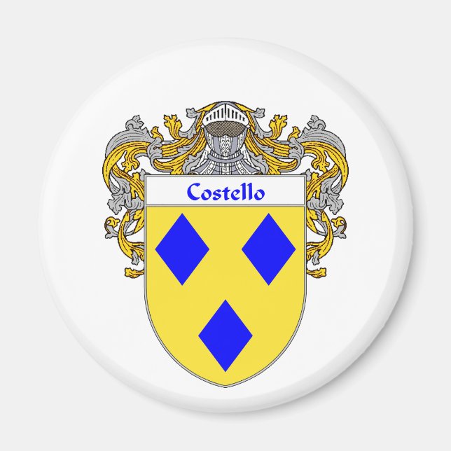 Imán Escudo de armas de Costello (Mantled) (Frente)