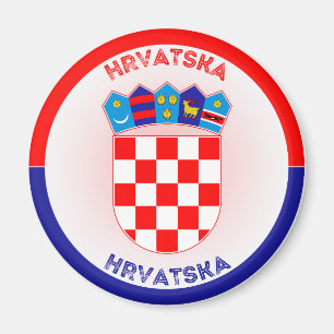 Imán Escudo de armas de Croacia en forma circular