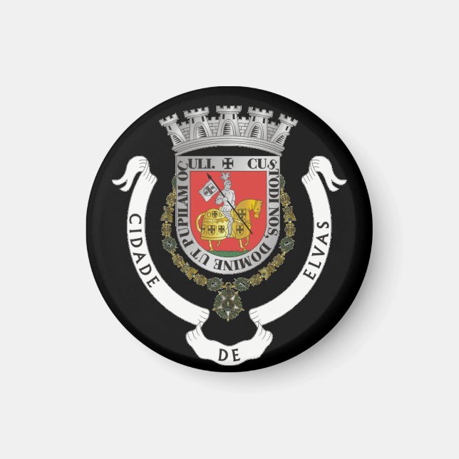 Imán Escudo de armas de Elvas, Portugal (Frente)