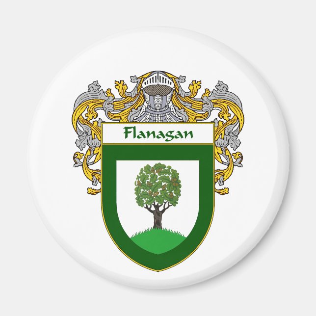 Imán Escudo de armas de Flanagan (Mantled) (Frente)