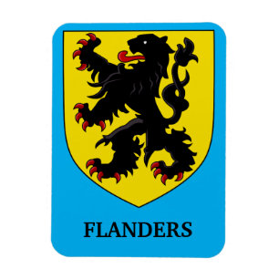 Imán Escudo de Armas de Flandes León Heraldico