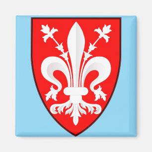 Imán Escudo de Armas de Florencia Flor de Lis Roja Flor