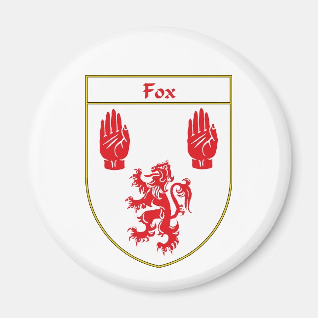 Imán Escudo de armas de Fox/escudo familiar (Frente)