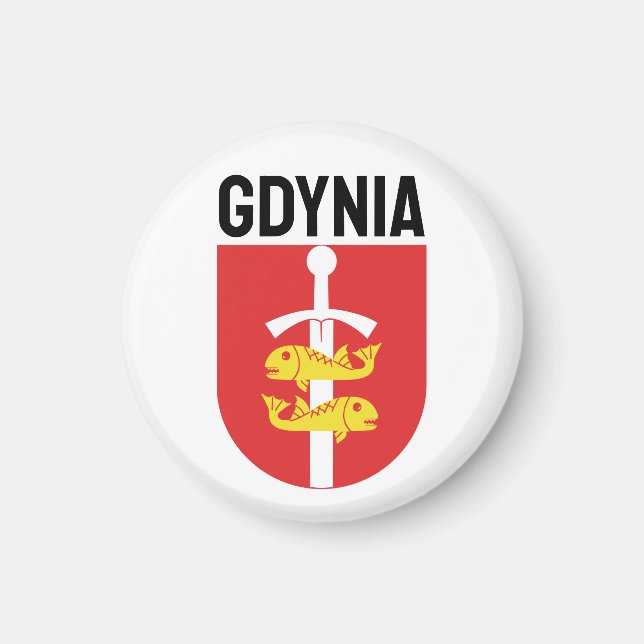 Imán Escudo de armas de Gdynia, Polonia (Frente)