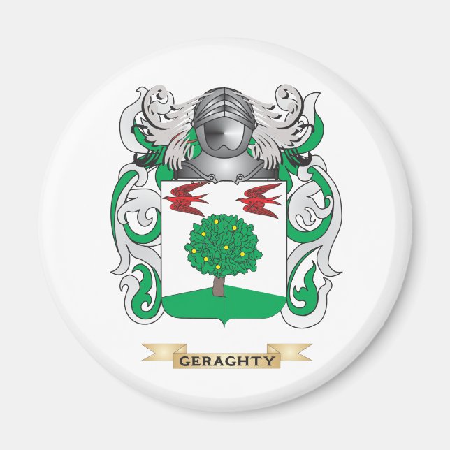 Imán Escudo de armas de Geraghty (escudo familiar) (Frente)