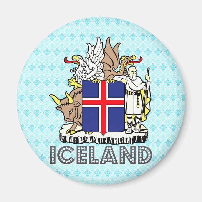 Imán Escudo de armas de Islandia (Frente)
