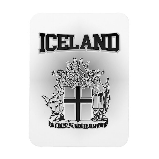 Imán Escudo de armas de Islandia (Vertical)