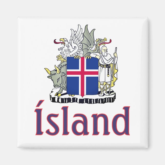 Imán Escudo de Armas de Islandia (Frente)