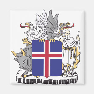 Imán Escudo de Armas de Islandia Arte de Guardianes Mit
