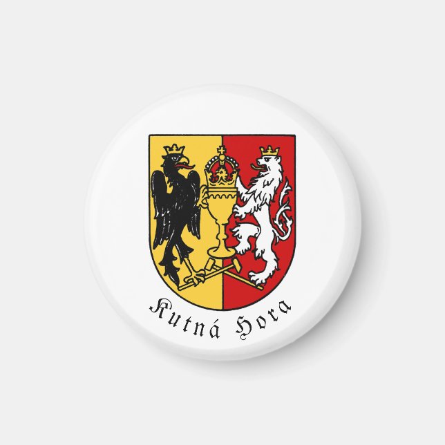 Imán Escudo de armas de Kutná Hora, República Checa (Frente)