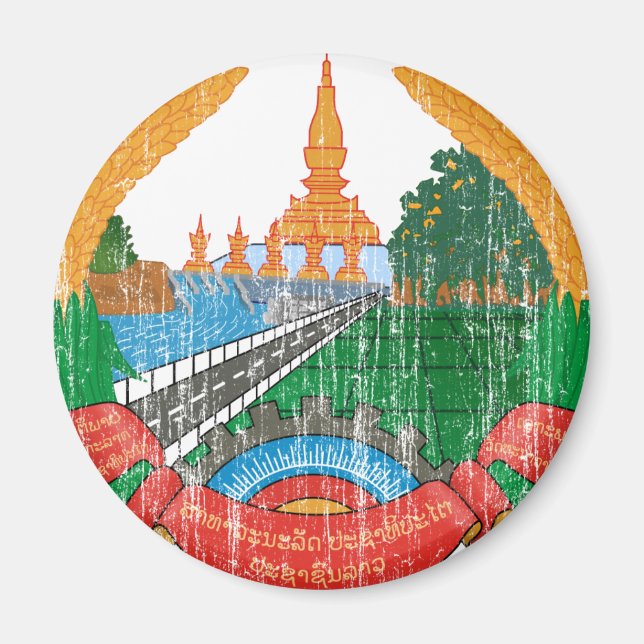Imán Escudo De Armas De Laos (Frente)