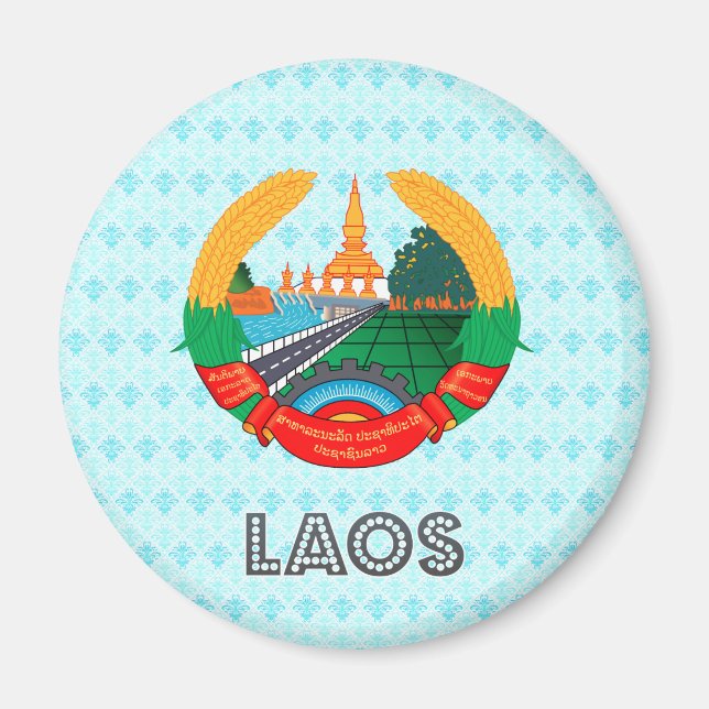 Imán Escudo de armas de Laos (Frente)