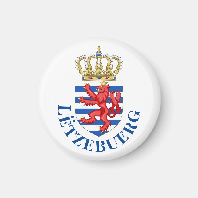 Imán Escudo de armas de Luxemburgo (con su nombre en la (Frente)