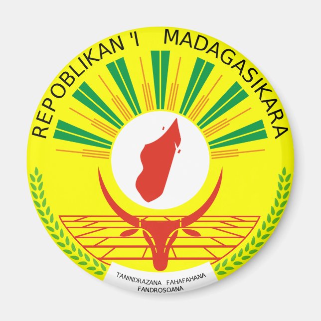 Imán Escudo De Armas De Madagascar (Frente)