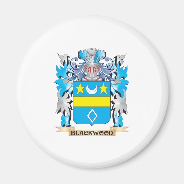 Imán Escudo de armas de madera negra (Frente)