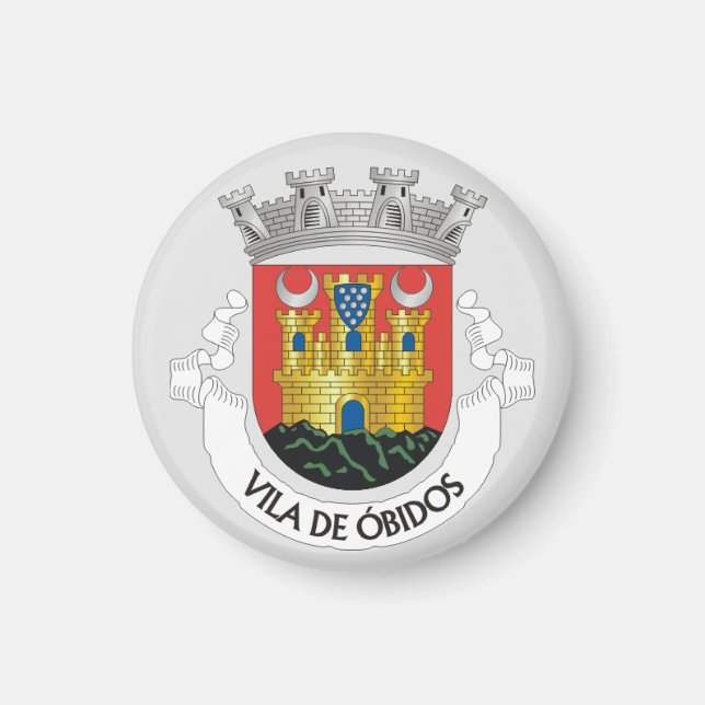 Imán Escudo de armas de Óbidos, Portugal (Frente)