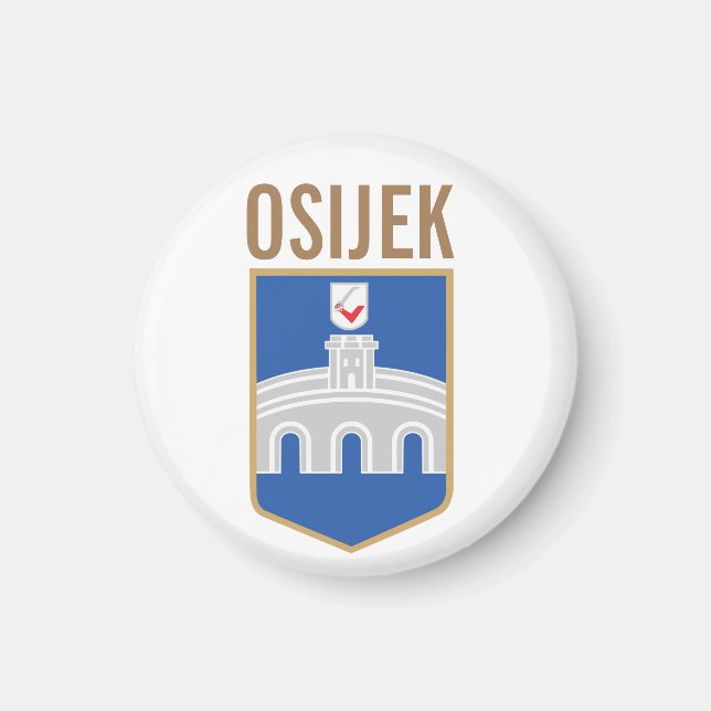 Imán Escudo de armas de Osijek, Croacia (Frente)