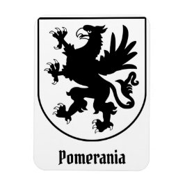 Imán Escudo de Armas de Pomerania Negro y Blanco Heráld