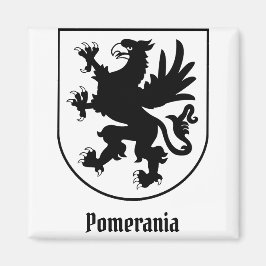 Imán Escudo de Armas de Pomerania Negro y Blanco Herald