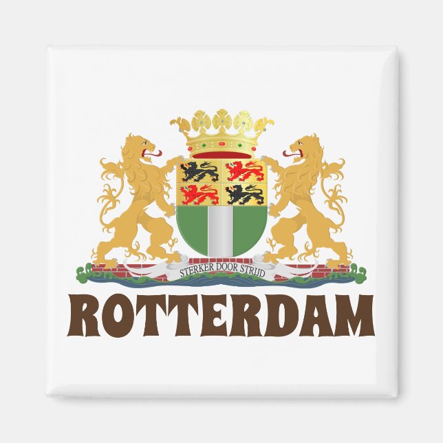 Imán Escudo de armas de Rotterdam, Países Bajos (Frente)