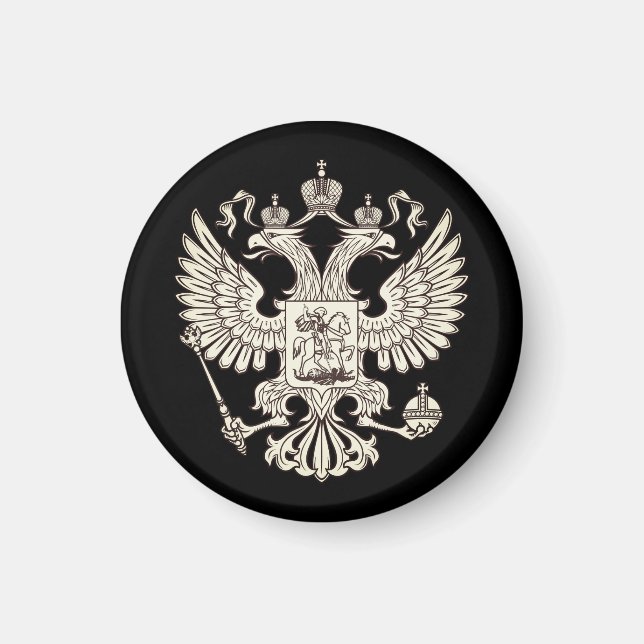 Imán Escudo de armas de Rusia - versión blanca (Frente)