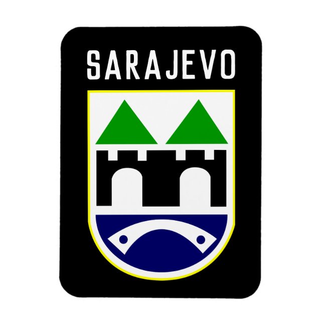 Imán Escudo de armas de Sarajevo, Bosnia y Herzegovina (Vertical)