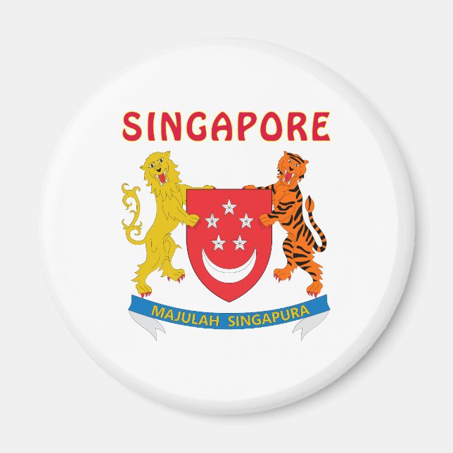 Imán Escudo De Armas De SINGAPUR (Frente)