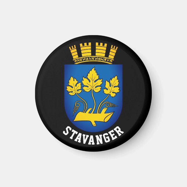 Imán Escudo de armas de Stavanger, Noruega (Frente)