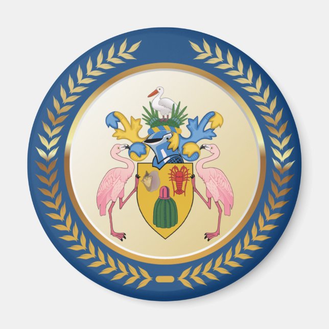 Imán Escudo De Armas De Turcas Y Caicos (Frente)