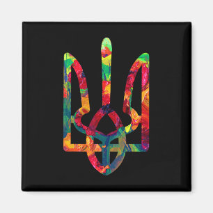 Imán Escudo de armas de Ucrania en colores nacionales U