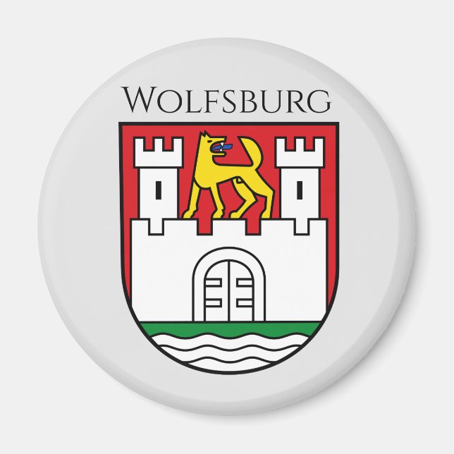 Imán Escudo de armas de Wolfsburg, Alemania (Frente)