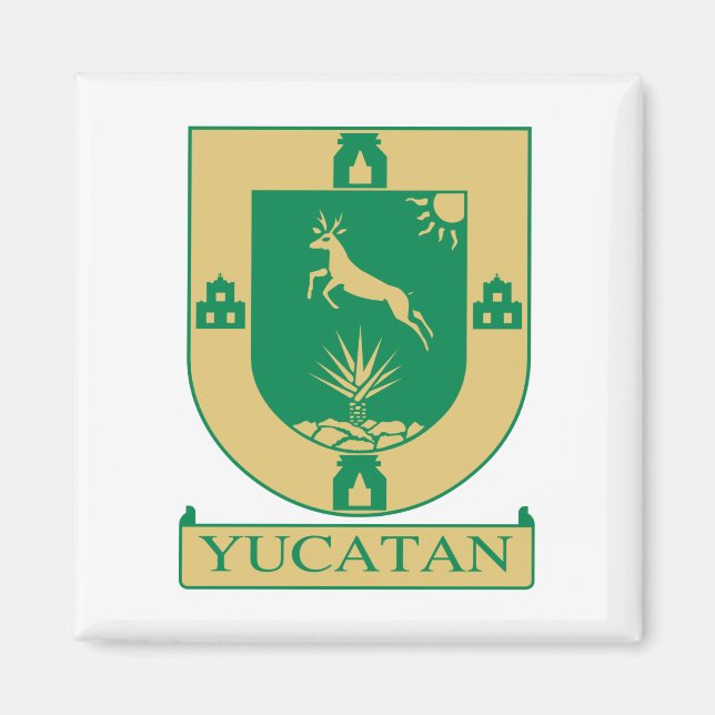 Imán Escudo de armas de Yucatán - Mimán de México (Frente)