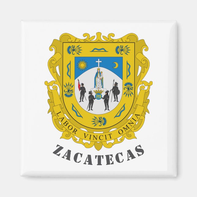 Imán Escudo de Armas de Zacatecas, México (Frente)