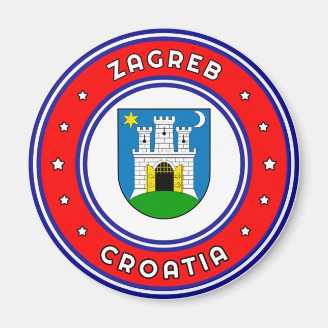 Imán Escudo De Armas De Zagreb Croacia (Frente)
