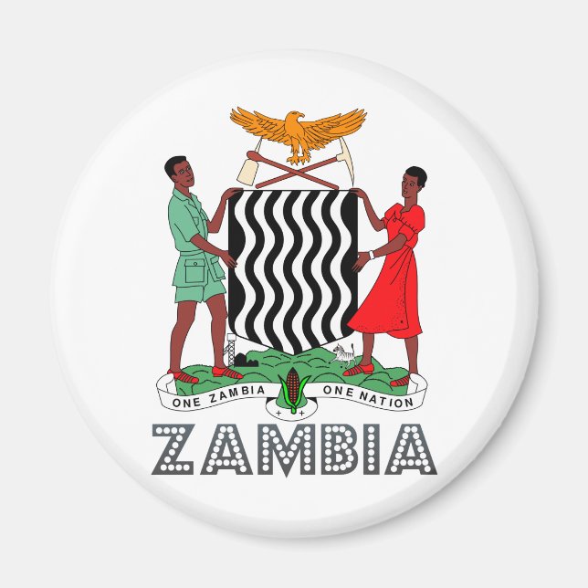 Imán Escudo de armas de Zambia (Frente)