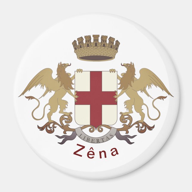 Imán Escudo de armas de Zêna (Génova, Liguria) (Frente)