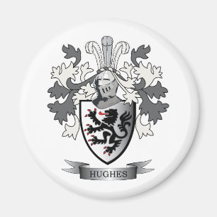 Imán Escudo de armas del escudo de la familia de Hughes