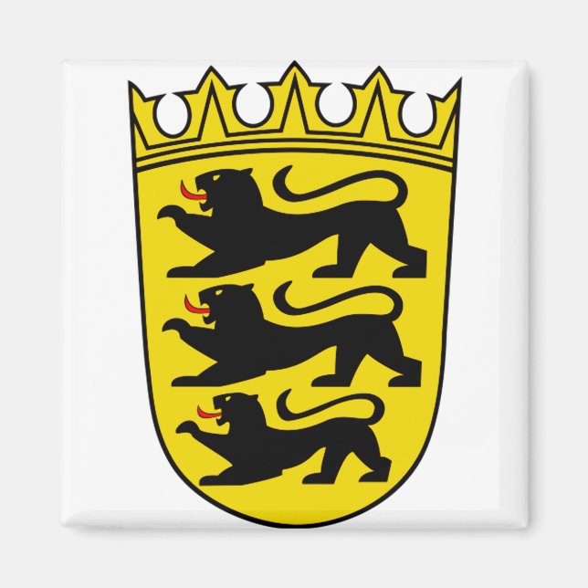 Imán Escudo de armas del estado alemán Baden-Wurttember (Frente)