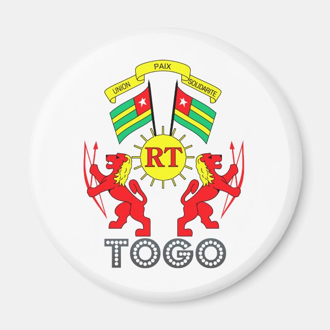 Imán Escudo de armas del Togo (Frente)