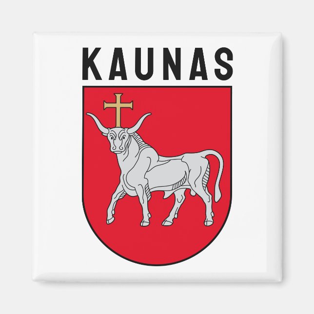 Imán Escudo de armas Kaunas, Lituania (Frente)