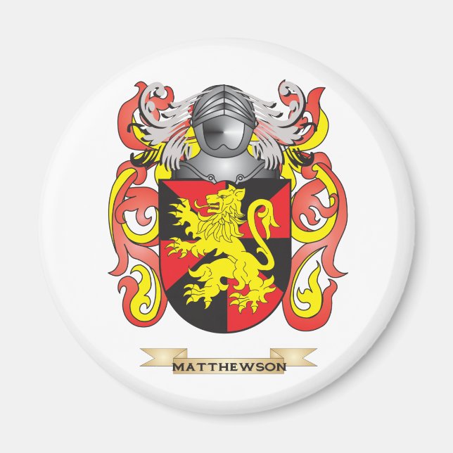 Imán Escudo de armas Matthewson (escudo familiar) (Frente)