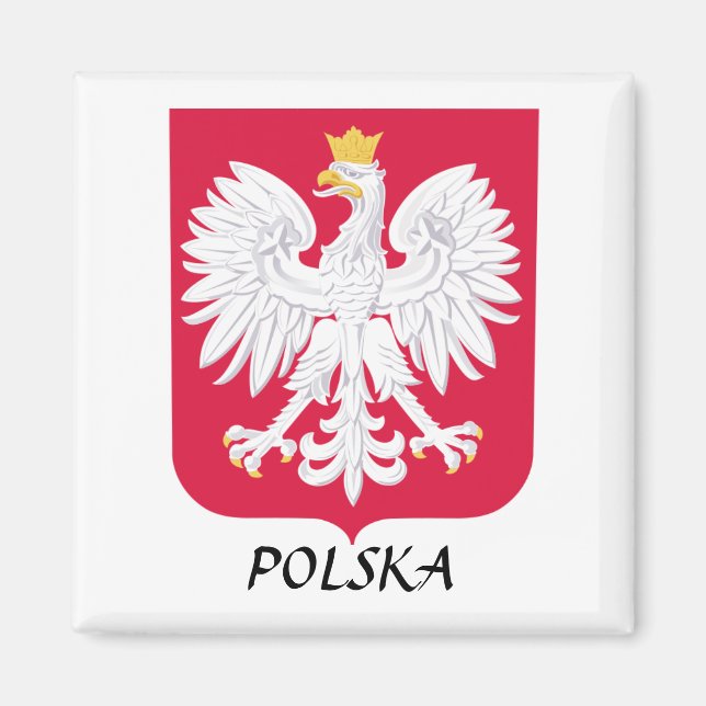 Imán Escudo de armas "Polska" de Polonia (Frente)