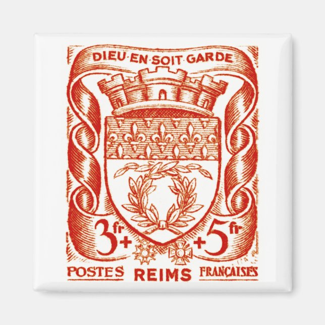 Imán Escudo de armas, Reims Francia (Frente)