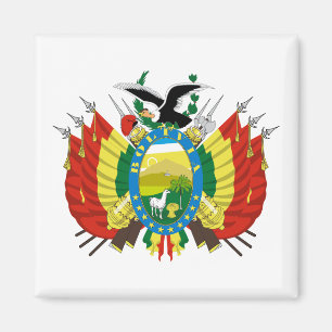 Imán escudo de armas símbolo emblema bandera de Bolivia